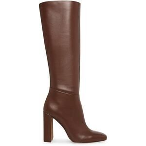 Steve Madden Women's Ally Knee High Block-Heel Dress Boots, Brown Size 7M
